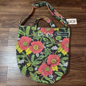 NWT DIOP The Tiberi Tote Bag 100% Canvas Floral Multicolored